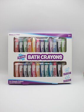 Bath Crayons Bath Toy, 24 Pack Nontoxic, Washable Bath Crayons for Toddlers